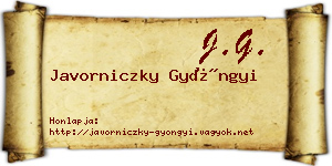 Javorniczky Gyöngyi névjegykártya