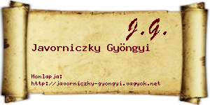 Javorniczky Gyöngyi névjegykártya