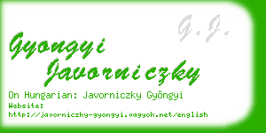 gyongyi javorniczky business card