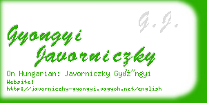 gyongyi javorniczky business card